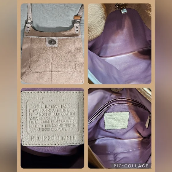 Coach Beige Shoulder Bag with Scarf and Wallet - Picture 4 of 15